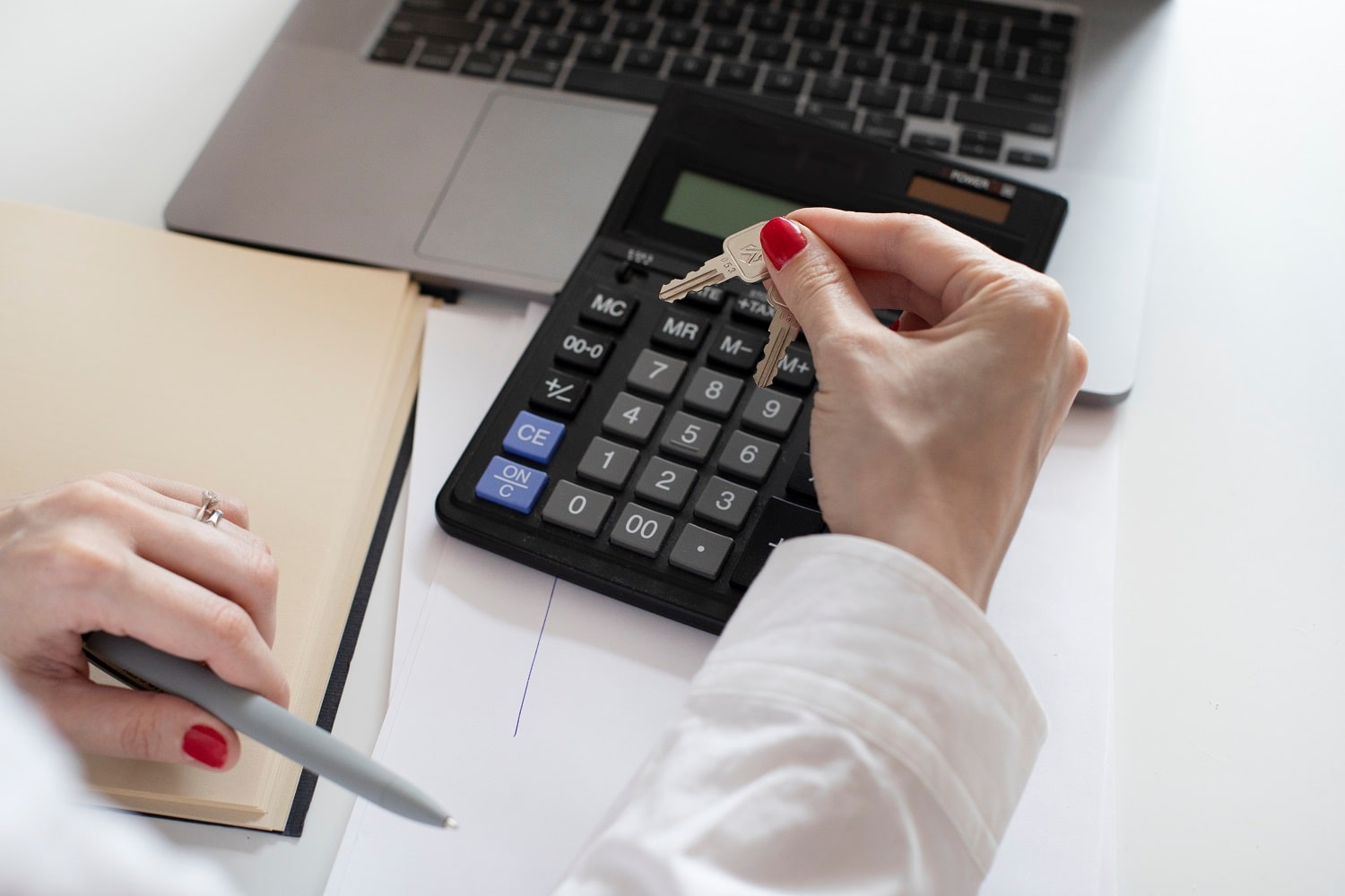 Business owner reviewing financial statements